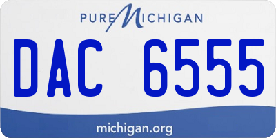 MI license plate DAC6555