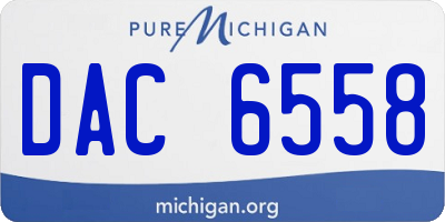 MI license plate DAC6558