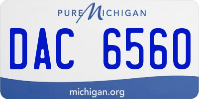 MI license plate DAC6560