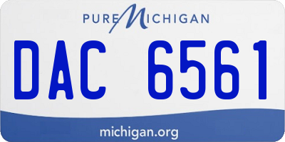 MI license plate DAC6561