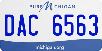 MI license plate DAC6563