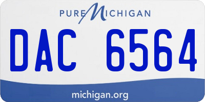 MI license plate DAC6564