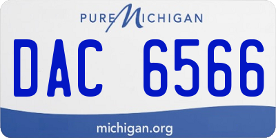 MI license plate DAC6566