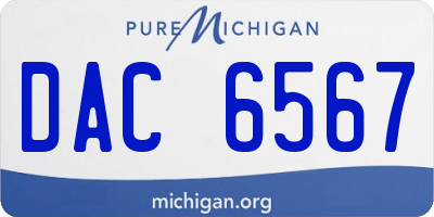 MI license plate DAC6567