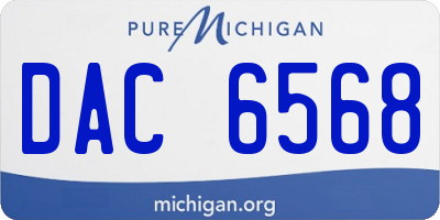 MI license plate DAC6568