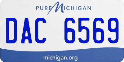 MI license plate DAC6569