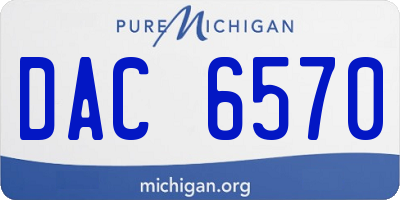 MI license plate DAC6570