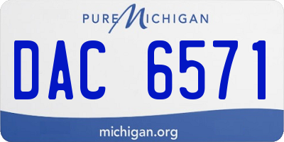 MI license plate DAC6571