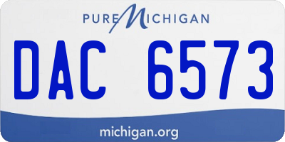 MI license plate DAC6573