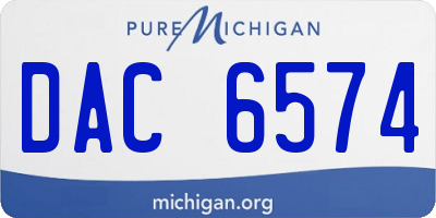 MI license plate DAC6574