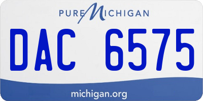 MI license plate DAC6575