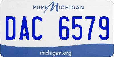 MI license plate DAC6579