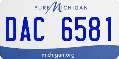 MI license plate DAC6581