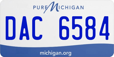 MI license plate DAC6584