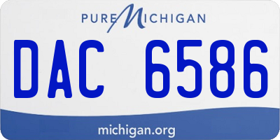 MI license plate DAC6586