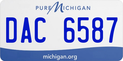 MI license plate DAC6587