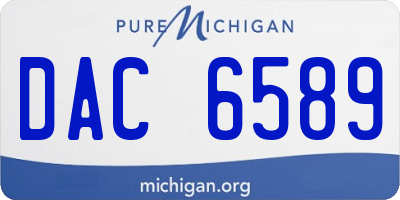 MI license plate DAC6589