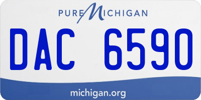 MI license plate DAC6590