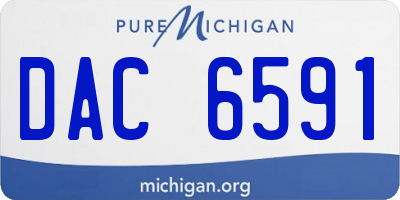 MI license plate DAC6591