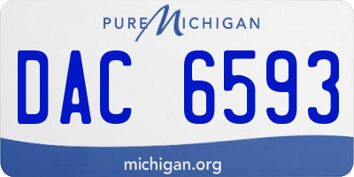 MI license plate DAC6593