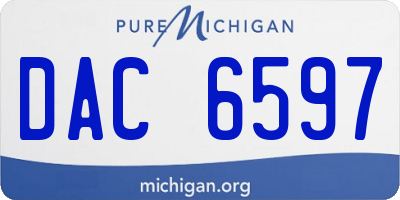 MI license plate DAC6597