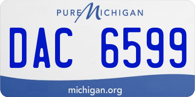 MI license plate DAC6599