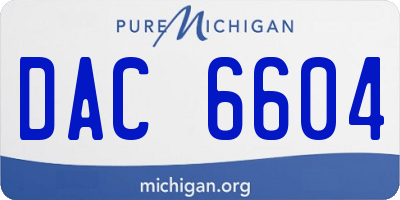 MI license plate DAC6604