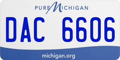 MI license plate DAC6606