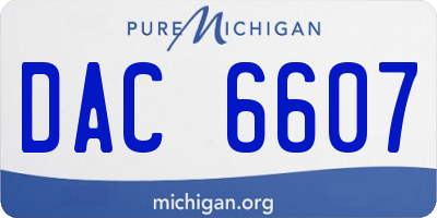 MI license plate DAC6607
