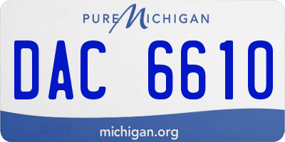 MI license plate DAC6610