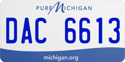 MI license plate DAC6613