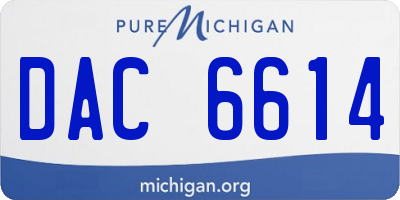 MI license plate DAC6614