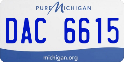 MI license plate DAC6615