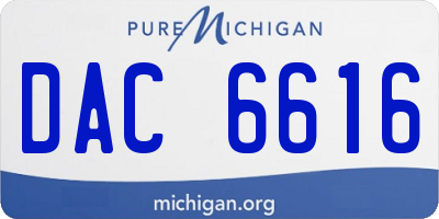 MI license plate DAC6616