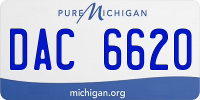 MI license plate DAC6620