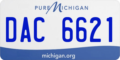 MI license plate DAC6621