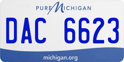 MI license plate DAC6623