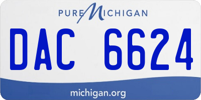 MI license plate DAC6624