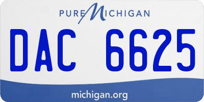 MI license plate DAC6625