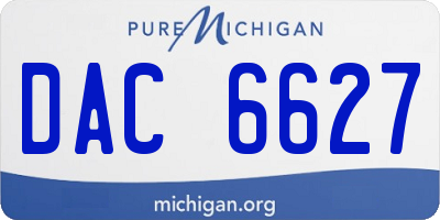 MI license plate DAC6627