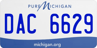 MI license plate DAC6629