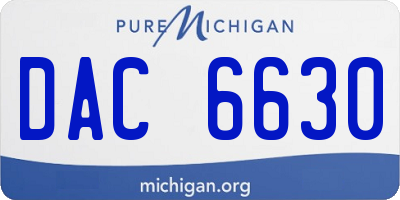 MI license plate DAC6630