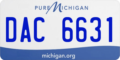 MI license plate DAC6631