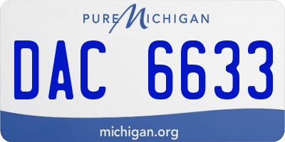 MI license plate DAC6633