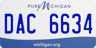 MI license plate DAC6634