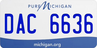 MI license plate DAC6636