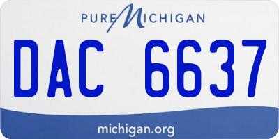 MI license plate DAC6637