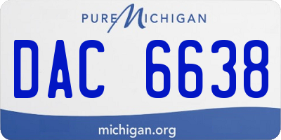 MI license plate DAC6638