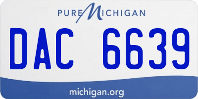 MI license plate DAC6639