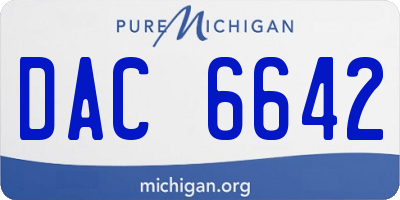 MI license plate DAC6642